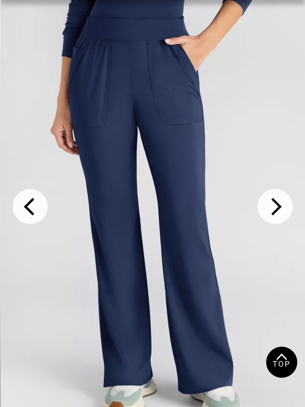 Women's Navy Pull-On Stretch scrub Pants